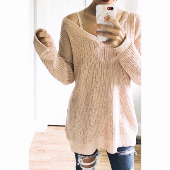 BB Dakota Sweaters - bb dakota | blush oversized knit sweater